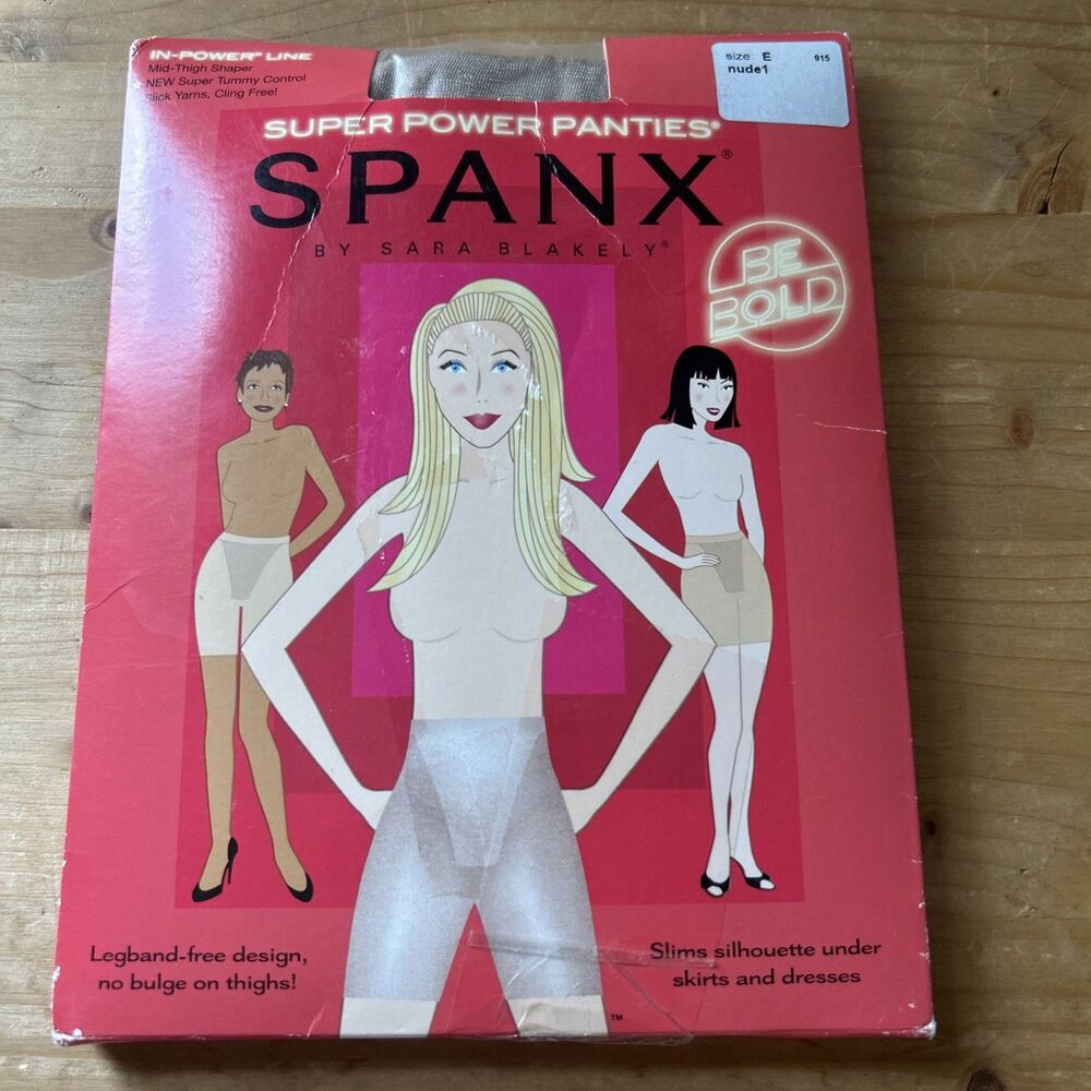 NWT SPANX Super Power Panties Nude 1 Mid-Thigh Slimming Shapewear Shorts Sz E